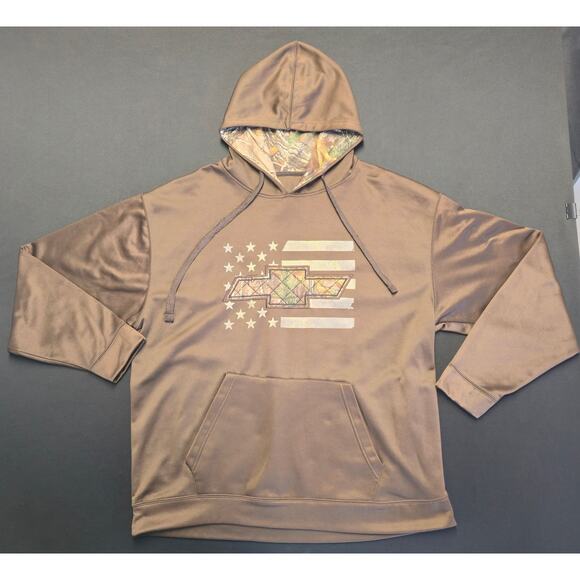 Realtree Other - Realtree Chevy Bowtie American Flag Camo Hoodie Pullover Mens XXL